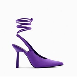 Womens Purple Zara Lace Up High Heel Shoes